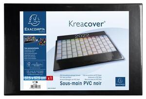 Könyökalátét, PVC, 375x575 mm, EXACOMPTA KreaCover&reg;, fekete (EX29781E)