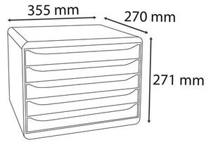 Irattároló, műanyag, 5 fiókos, EXACOMPTA Big-Box Plus Horizon Iderama (EX308798D)