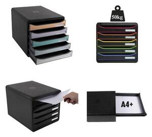 Irattároló, műanyag, 5 fiókos, EXACOMPTA Big-Box Plus Blackoffice Iderama (EX309913D)
