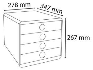 Irattároló, műanyag, 4 fiókos, EXACOMPTA Pop-Box, fehér (EX314398D)