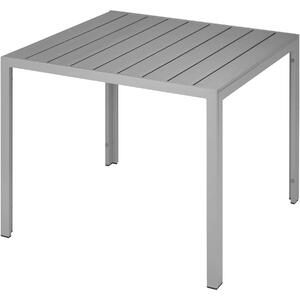 Tectake 402955 alumínium maren kerti asztal állítható magasságú lábakal 90x90x74,5cm - ezüst