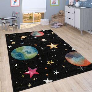 Játék szőnyeg gyerekszoba bolygó csillag fekete, modell 20393, 80