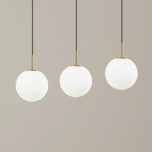 Lucande LED-es függőlámpa Joran, 3-lámpás, fehér, üveg, Fehér / opál, Nappali / Étkező, Üveg, Modern