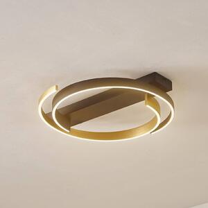 Lucande LED mennyezeti lámpa Natsuma, fekete/arany, fém, Ø 50 cm, Fekete, Nappali / Étkező, Műanyag, Modern