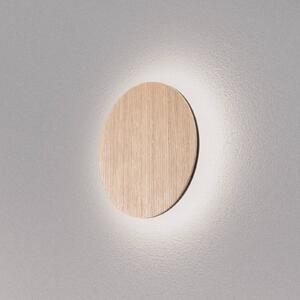Orios LED fali lámpa, fa, Ø 20 cm, indirekt fényelosztás