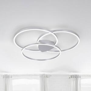 Q-Smart-Home Paul Neuhaus Q-KATE LED mennyezeti lámpa, dimmelhető, Alu / szürke / cink, Nappali / Étkező, Alumínium, Modern