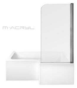 M-Acryl LINEA 150/160/170 cm hosszú szögletes P-alakú akril zuhanykád lábbal