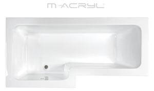M-Acryl LINEA 160x70/85 balos szögletes P-alakú akril zuhanykád lábbal