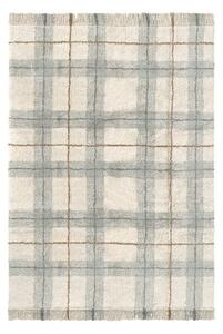 Krémszínű-zsályaszínű mosható-kézi szövésű pamut szőnyeg 140x190 cm Tartan Blue Sage – Lorena Canals