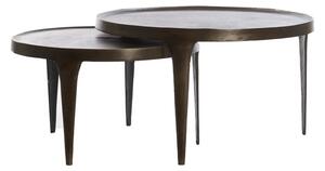 Barna kerek dohányzóasztal szett 2 db-os ø 75 cm Tobias – Light & Living
