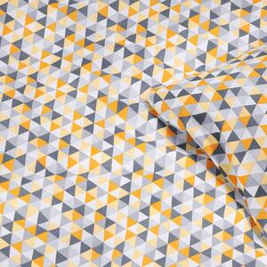 Goldea gyermek pamut ágyneműhuzat - cikkszám 970 narancssárga és szürkeszínű háromszögek 140 x 200 és 70 x 90 cm