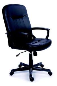 MAYAH Főnöki szék, hintamechanikával, fekete bonded bőrborítás, f