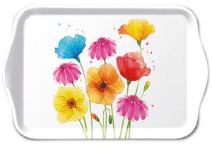 Műanyag kisebb méretű tálca - 13x21cm - Colourful Summer Flowers