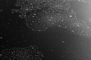 Parafa kép világ térkép éjjeli égbolt kivitelben fekete fehérben