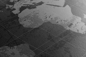 Kép rusztikus világ térkép fekete fehérben
