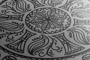 Kép Mandala absztrakt természetes mintával fekete fehérben
