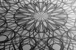Kép absztrakt virág Mandala fekete fehérben