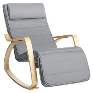 Hintaszék, 5 fokozatú állítható lábtartó, relaxációs szék, 150 kg-ig terhelhető