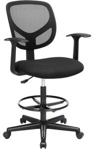 Ergonomikus irodai szék kartámaszokkal, 55-75 cm ülésmagasság, Fekete | SONGMICS