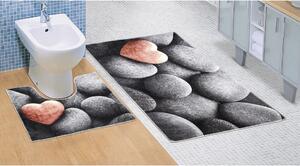 Sötét kövek 3D fürdőszobaszőnyeg, 60 x 100 + 60 x 50 cm