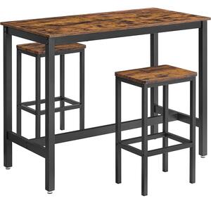 Bárasztal 2 bárszékkel, konyhai bárasztal szett 120 x 60 x 90 cm