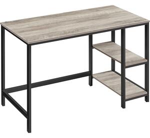 Íróasztal, számítógépes asztal 2 polccal bal vagy jobb oldalon, greige | VASAGLE