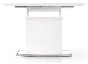 Asztal Houston 215, Fényes fehér, 76cm, Hosszabbíthatóság, Közepes sűrűségű farostlemez, Közepes sűrűségű farostlemez, Fém