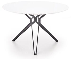 Asztal Houston 218 Fekete, Fényes fehér, 76cm, MDF, Fém