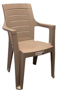 ELEGANCE famintázatú műanyag kültéri karfás szék CAPPUCINO