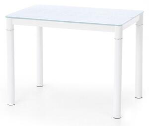Asztal Houston 284 Fehér, 75x60x100cm, Edzett üveg, Fém