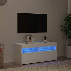 Fehér TV-szekrény LED-lámpákkal 90 x 35 x 40 cm