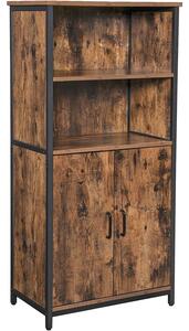 VASAGLE padlón álló szekrény, tároló szekrény, ‎60 x 35 x 125 cm, rusztikus barna