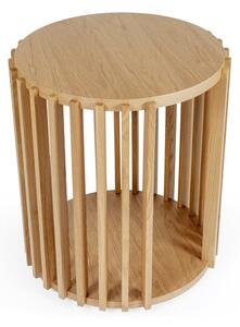 Drum tölgyfa tárolóasztal, ø 53 cm - Woodman