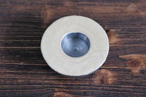 Krémes-ezüst kerek gyertyatartó Cappucino 10cm