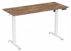 Elektromosan állítható magasságú íróasztal - 140x60cm rusztikus barna ülő-/állómunkához - LVN System Lite LV1717