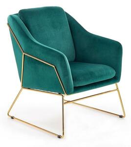 Fotel Houston 846, Aranysárga, Türkiz, 69x76x81cm, Lábak: Fém