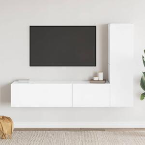 3 részes fehér szerelt fa TV-szekrényszett