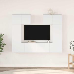 6 részes fehér szerelt fa TV-szekrényszett