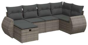 VidaXL Polyrattan Kerti Ülőgarnitúra - 6 részes - Szürke