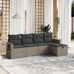 VidaXL Polyrattan Kerti Ülőgarnitúra - 5 részes - Szürke