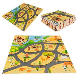 Hab szivacs játszószőnyeg szafari puzzle 9db 93x93cm