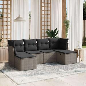 VidaXL Polyrattan Kerti Ülőgarnitúra - 6 részes - Szürke