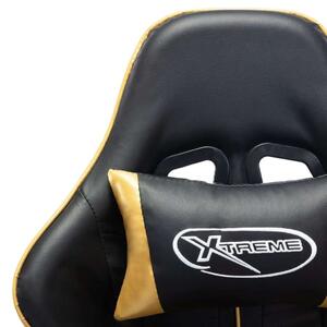 VidaXL műbőr Gamer szék lábtartóval #fekete-arany