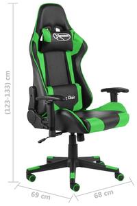 VidaXL műbőr PVC forgó Gamer szék #fekete-zöld