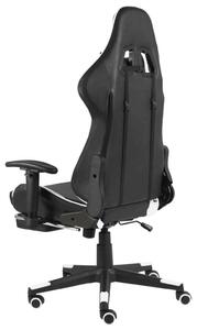 VidaXL műbőr PVC forgó Gamer szék lábtartóval #fekete-fehér