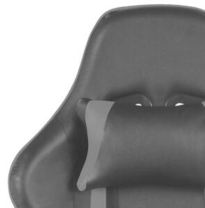 VidaXL műbőr PVC forgó Gamer szék lábtartóval #fekete-szürke