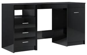 VidaXL magasfényű fekete forgácslap íróasztal 140 x 50 x 76 cm