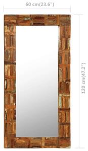 VidaXL újrahasznosított tömör fa keretes falitükör 60 x 120 cm