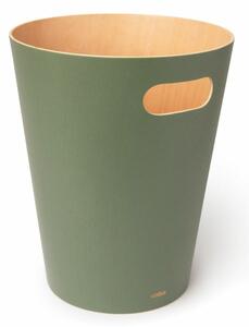 WOODROW CAN zöld 7,5l-es fa furnér papírkosár