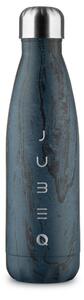 The Bottle Blue Wood sötétkék-fekete fa erezetű 0,5l-es rozsdamentes acél hőtartó design kulacs